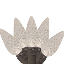 Sale 70 Warm White LED Faceted C6 Christmas Lights - 23 ft Brown Wire C5 & C6 Lights