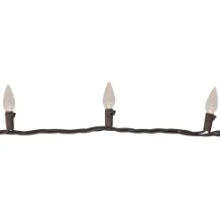 Sale 70 Warm White LED Faceted C6 Christmas Lights - 23 ft Brown Wire C5 & C6 Lights