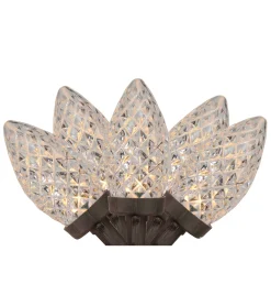 Hot 100 Warm White LED Faceted C9 Christmas Lights - 66 ft Brown Wire C7 & C9 Lights
