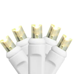 Discount 35 Warm White LED Wide Angle Mini Christmas Lights - 11.5 ft White Wire Led