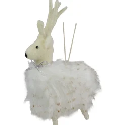 New 8" White and Beige Reindeer Christmas Ornament Animals