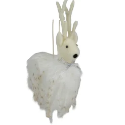 New 8" White and Beige Reindeer Christmas Ornament Animals