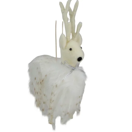 New 8" White and Beige Reindeer Christmas Ornament Animals