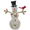 Best 49" White and Black LED Lighted Snowman with Top Hat Christmas Outdoor Decoration Snowmen