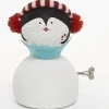 8.75" White and Blue Animated Musical Penguin Face Christmas Figurine Animated & Musical