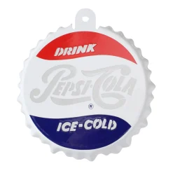 Best 3.25" White and Blue Pepsi-Cola Bottle Cap Logo Cut-Out Christmas Ornament Food & Beverage