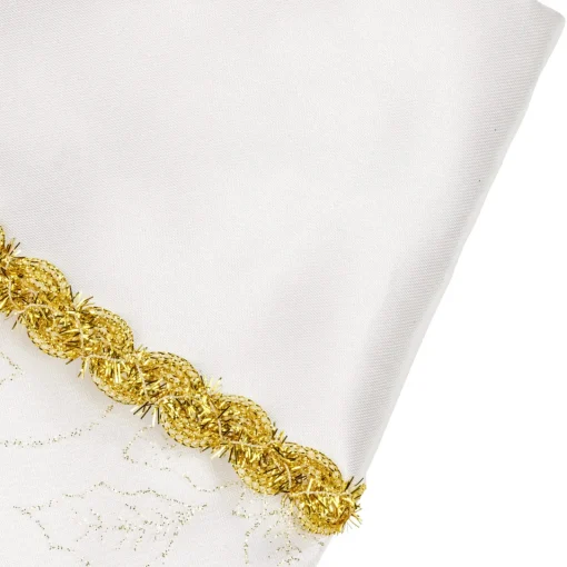Outlet 20.5" White and Gold Glitter Poinsettia Christmas Stocking Stockings