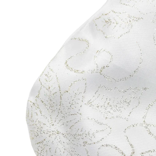 Outlet 20.5" White and Gold Glitter Poinsettia Christmas Stocking Stockings