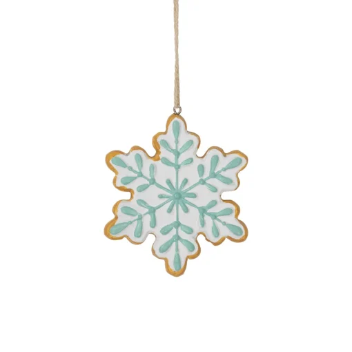 Online 3.75" White and Green Christmas Snowflake Ornament Icicles|Snowflakes
