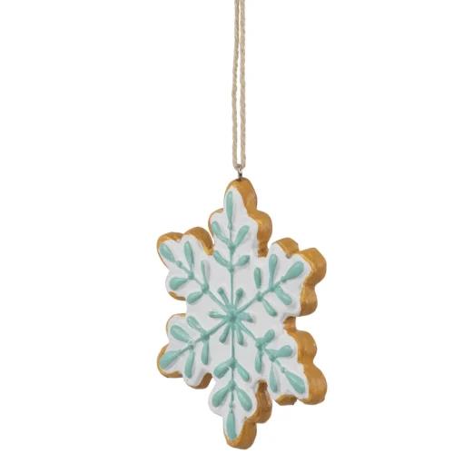 Online 3.75" White and Green Christmas Snowflake Ornament Icicles|Snowflakes