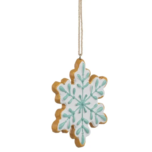 Online 3.75" White and Green Christmas Snowflake Ornament Icicles|Snowflakes