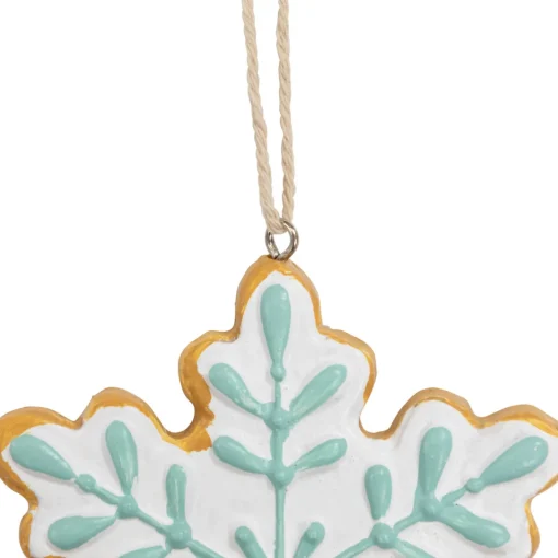 Online 3.75" White and Green Christmas Snowflake Ornament Icicles|Snowflakes