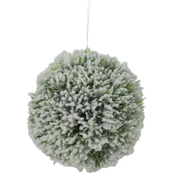 Sale 6" White and Green Frosted Pine Christmas Ornament Glass|Ball Ornaments
