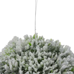 Sale 6" White and Green Frosted Pine Christmas Ornament Glass|Ball Ornaments
