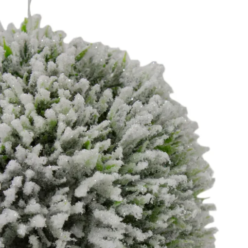 Sale 6" White and Green Frosted Pine Christmas Ornament Glass|Ball Ornaments