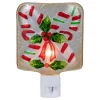 Hot 6" White and Red Candy Canes Glass Christmas Night Light Night Lights