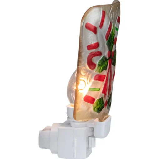Hot 6" White and Red Candy Canes Glass Christmas Night Light Night Lights