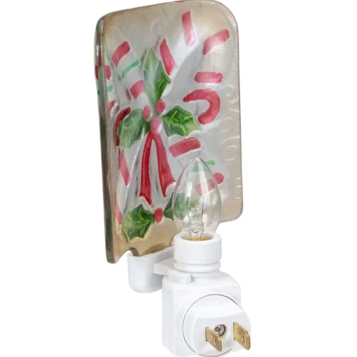Hot 6" White and Red Candy Canes Glass Christmas Night Light Night Lights