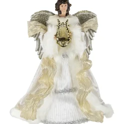 Clearance 18" White and Silver Angel Christmas Tree Topper, Unlit Angels