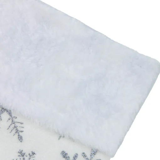 19" White and Silver Snowflakes Christmas Stocking Stockings