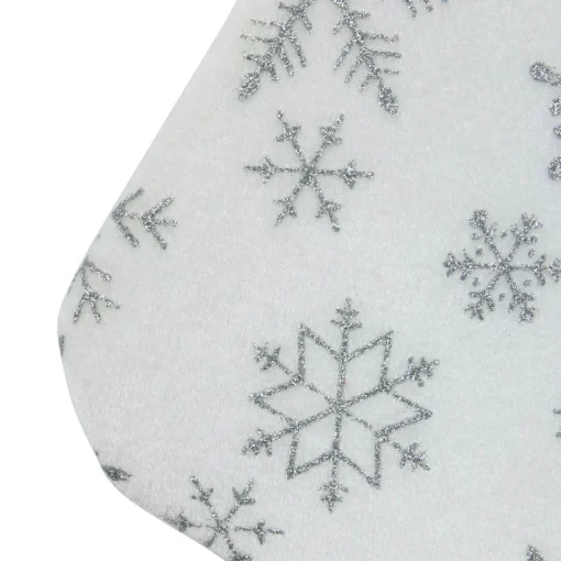 19" White and Silver Snowflakes Christmas Stocking Stockings