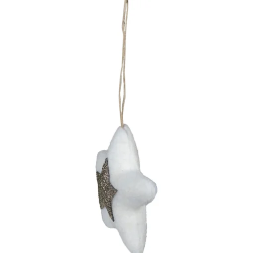 Best 3.75" White and Silver Star Hanging Christmas Ornament Symbols