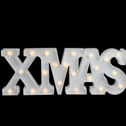 Clearance 18.5" White Battery Operated LED Lighted XMAS Christmas Marquee Sign Wall