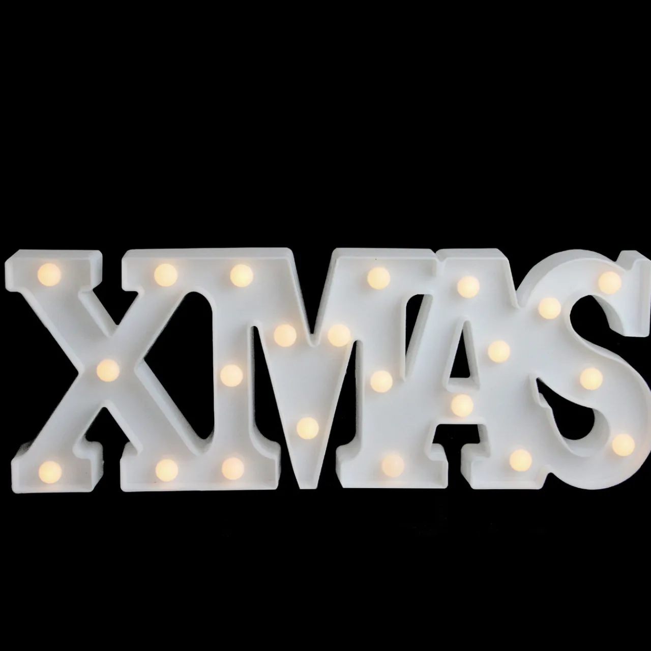 Clearance 18.5" White Battery Operated LED Lighted XMAS Christmas Marquee Sign Wall