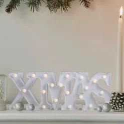 Clearance 18.5" White Battery Operated LED Lighted XMAS Christmas Marquee Sign Wall