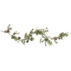 New 5' White Berry, Eucalyptus and Pinecone Christmas Garland - Unlit Unlit