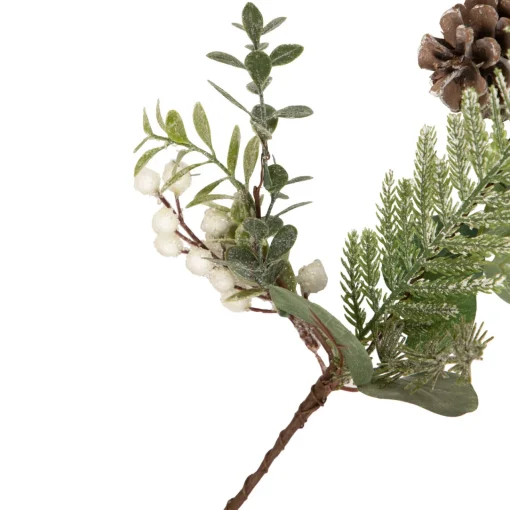 New 5' White Berry, Eucalyptus and Pinecone Christmas Garland - Unlit Unlit