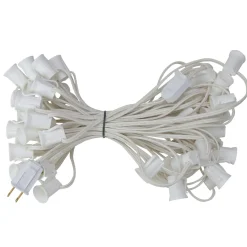 Clearance 50' White Commercial C9 Christmas Light Socket Set C7 & C9 Lights