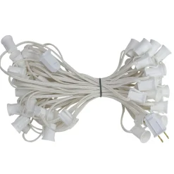 Clearance 50' White Commercial C9 Christmas Light Socket Set C7 & C9 Lights