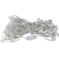 New 50' White Commercial C7 Christmas Light Socket Set C7 & C9 Lights