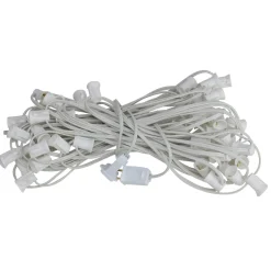 New 50' White Commercial C7 Christmas Light Socket Set C7 & C9 Lights
