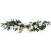 Online 25" White Cotton and Pine Cone Christmas Foliage Swag - Unlit Unlit Swags