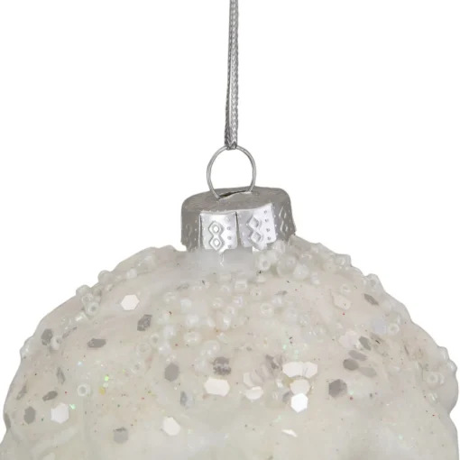 Online 3.75" White Frosted Pine Cone Glass Christmas Ornament Novelty
