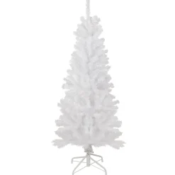 Hot 4.5' White Georgian Pine Artificial Pencil Christmas Tree, Unlit Colorful
