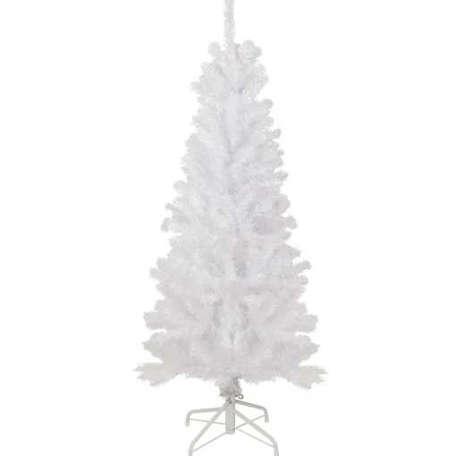 Hot 4.5' White Georgian Pine Artificial Pencil Christmas Tree, Unlit Colorful