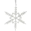 Outlet 10" White Glittered Snowflake Christmas Ornament Icicles|Snowflakes