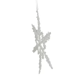 Outlet 10" White Glittered Snowflake Christmas Ornament Icicles|Snowflakes