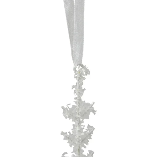 Outlet 10" White Glittered Snowflake Christmas Ornament Icicles|Snowflakes