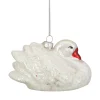 Discount 3.75" White Iridescent Glass Swan Christmas Ornament Animals