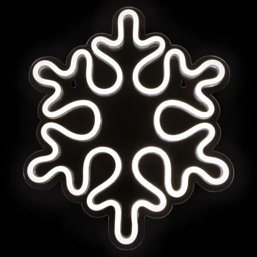 Clearance 15" White LED Lighted Neon Style Snowflake Christmas Window Silhouette Window