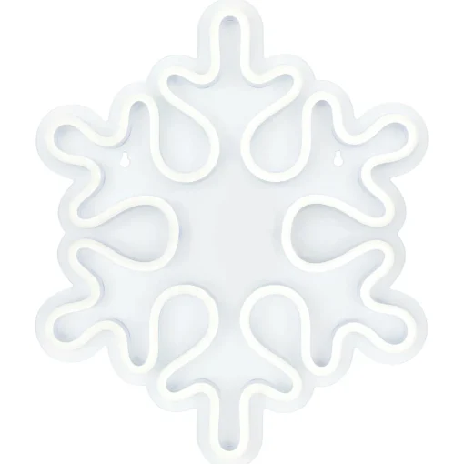 Clearance 15" White LED Lighted Neon Style Snowflake Christmas Window Silhouette Window