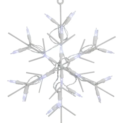 Best 13" White LED Lighted Snowflake Christmas Window Silhouette Window