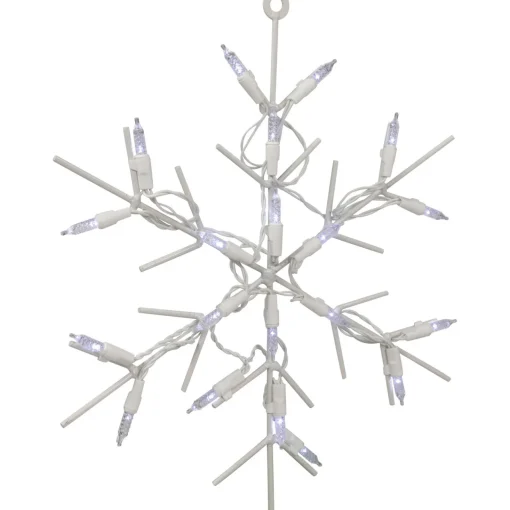 Best 13" White LED Lighted Snowflake Christmas Window Silhouette Window