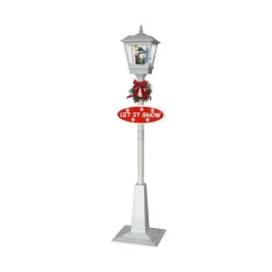 Online 70.75" White Lighted Musical Snowman Christmas Street Lamp Snow Globes