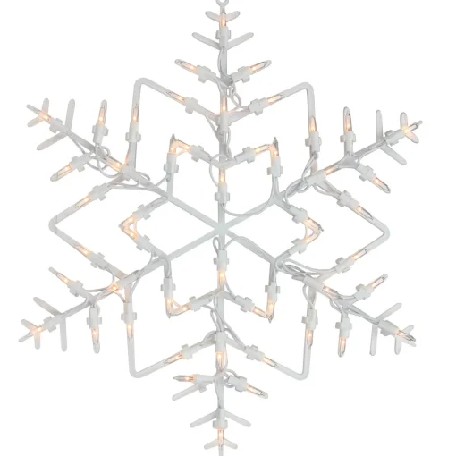 Sale 16" White Lighted Snowflake Christmas Window Silhouette Window