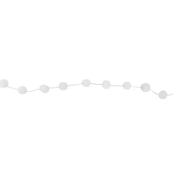 Online 9' White Plush Snowball Christmas Garland Pre Decorated
